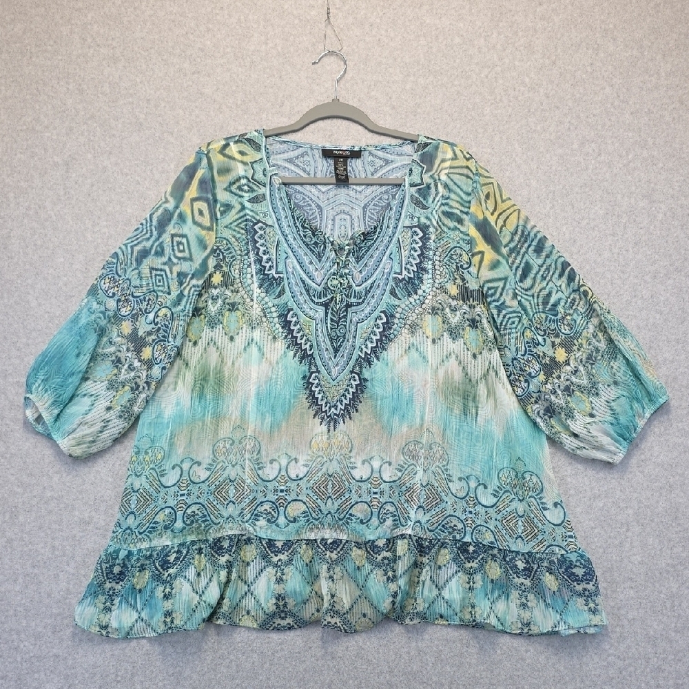 Style & Co Boho Chic Printed Peasant Blouse